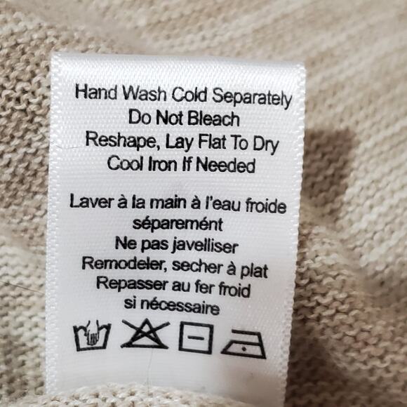 Marla Wynne Beige Cardigan Dolman Sleeve Sweater M/L - Picture 8 of 8